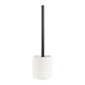 Glossy White Ceramic Toilet Brush Holder with Black Handle | Ceramic-25-0649