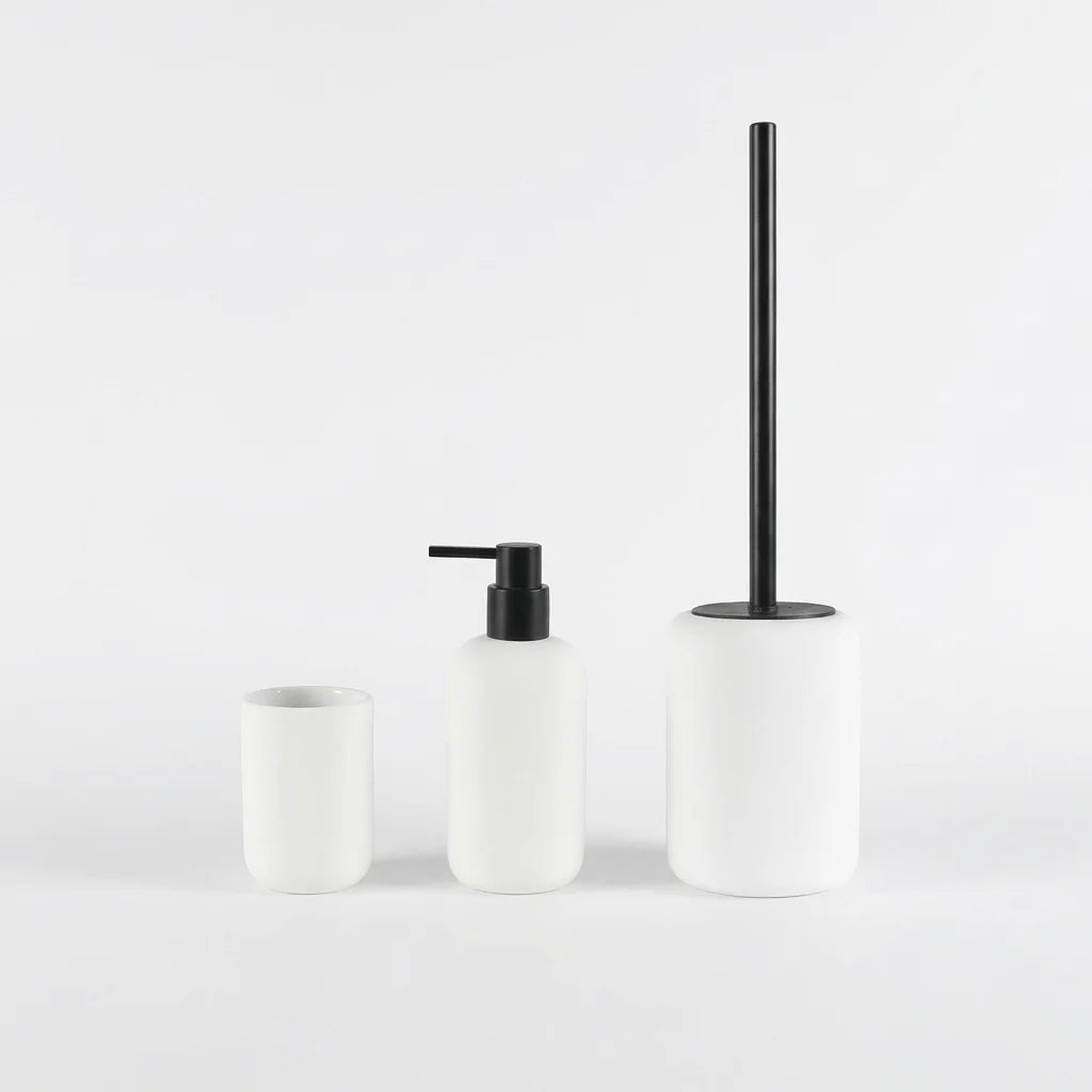 Matte White Ceramic Bathroom Bundle — 3-Piece Set | Ceramic-25-0640