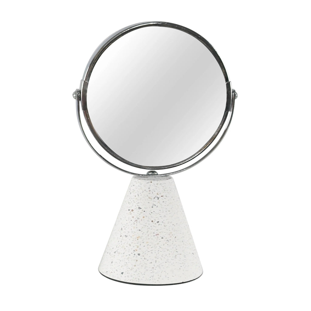 Nordic Terrazzo Cement Bathroom Bundle — 6-Piece Set with Mirror | Cement-25-06102