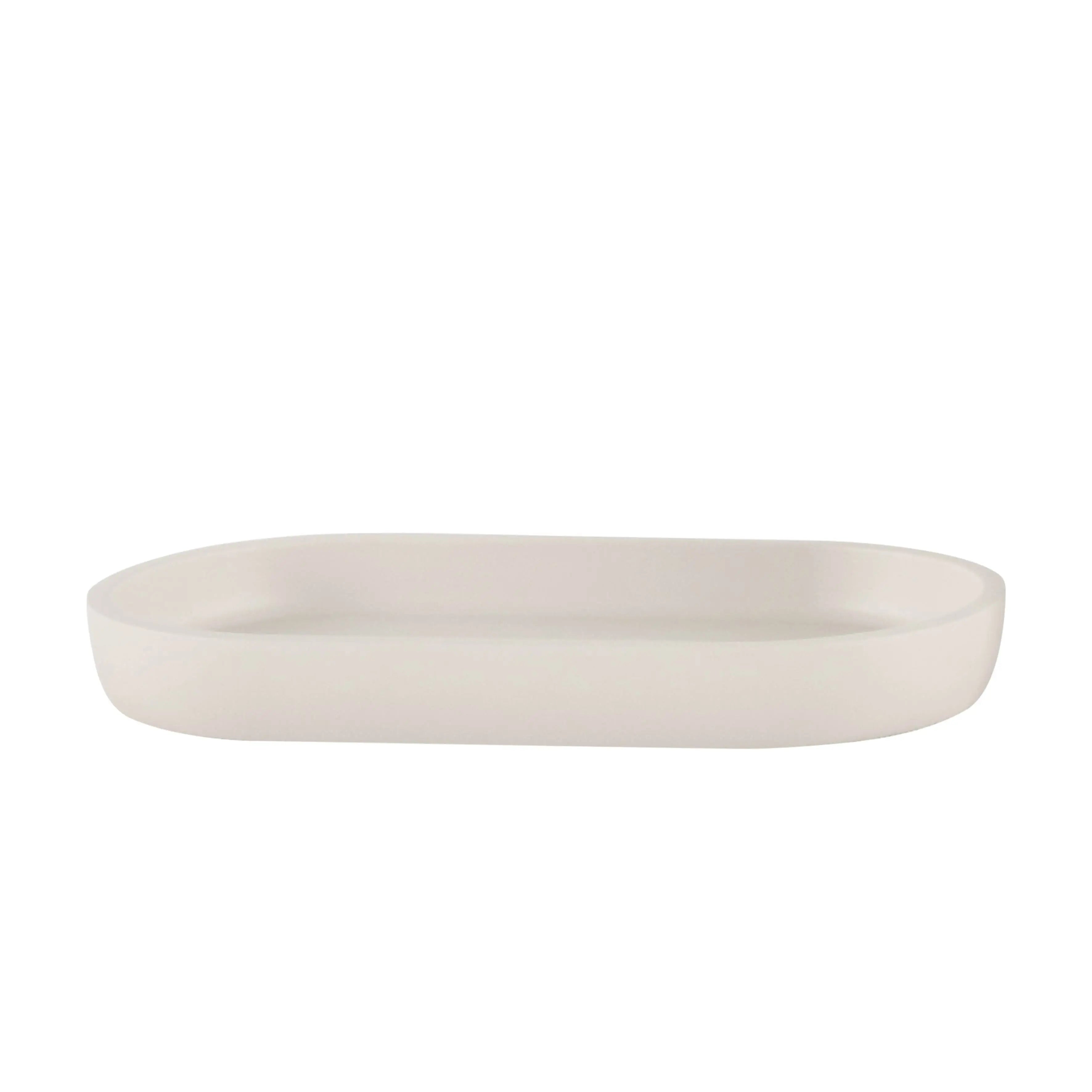 Cream Resin Bathroom Accessories Bundle — 4-Piece Set with Tray | Resin-25-0696