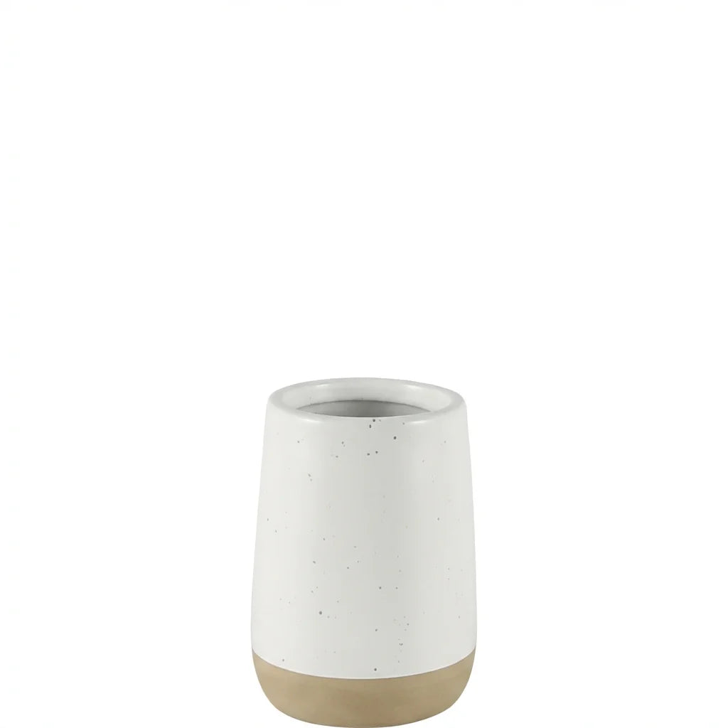 Two-Tone White & Beige Ceramic Tumbler (25-0644-TM)