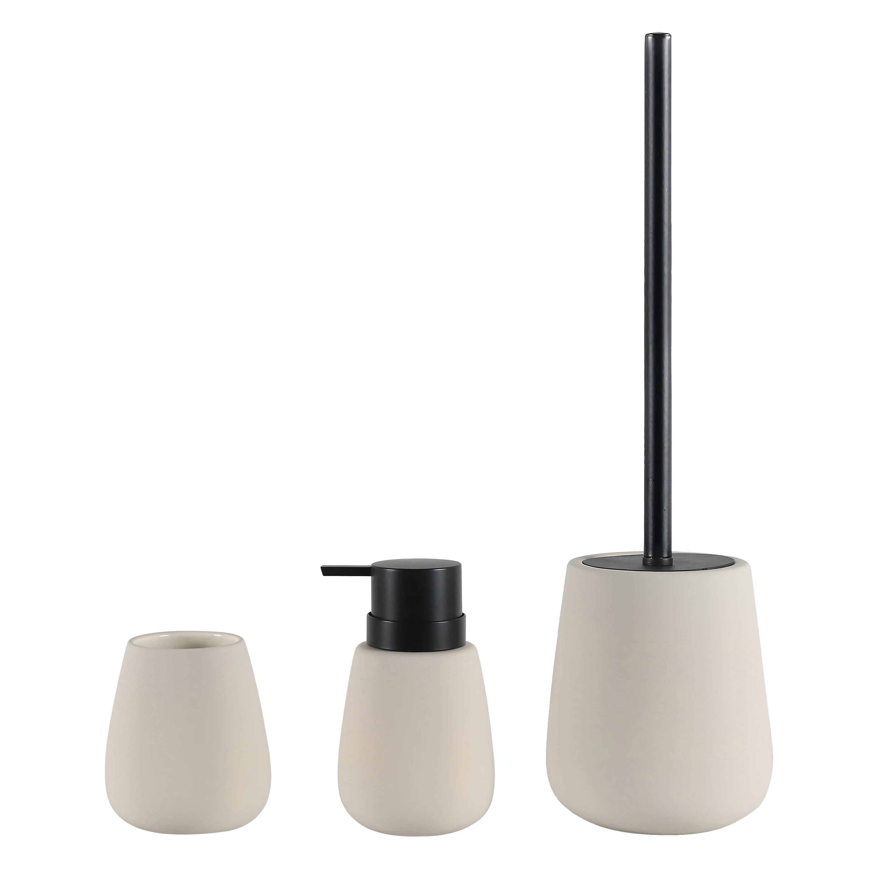 Ivory Matte Tapered Ceramic Bathroom Bundle — 3-Piece Set | Ceramic-25-0632