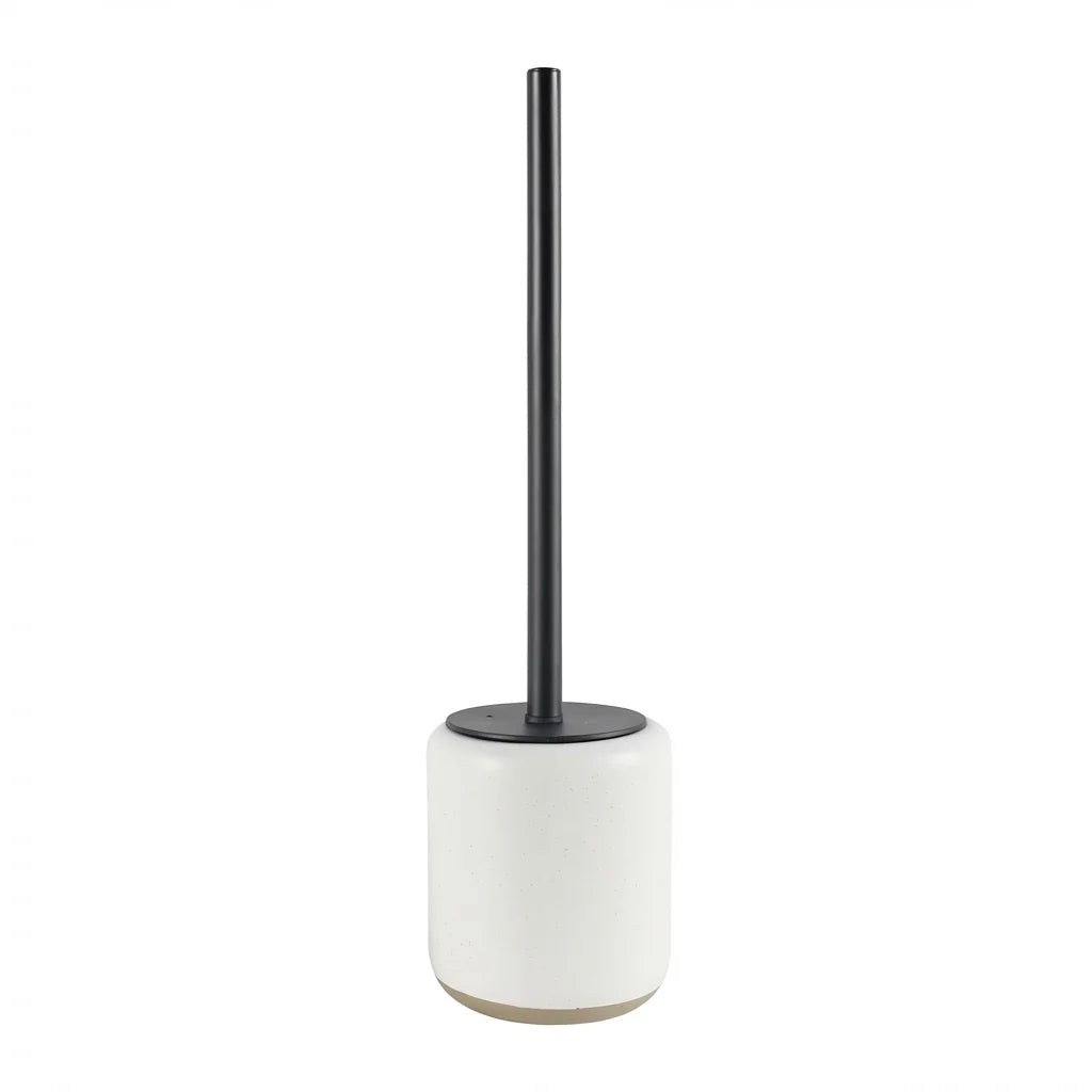 Two-Tone White & Beige Ceramic Toilet Brush Holder (25-0644-BBH)