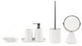 Nordic Terrazzo Cement Bathroom Bundle — 6-Piece Set with Mirror | Cement-25-06102