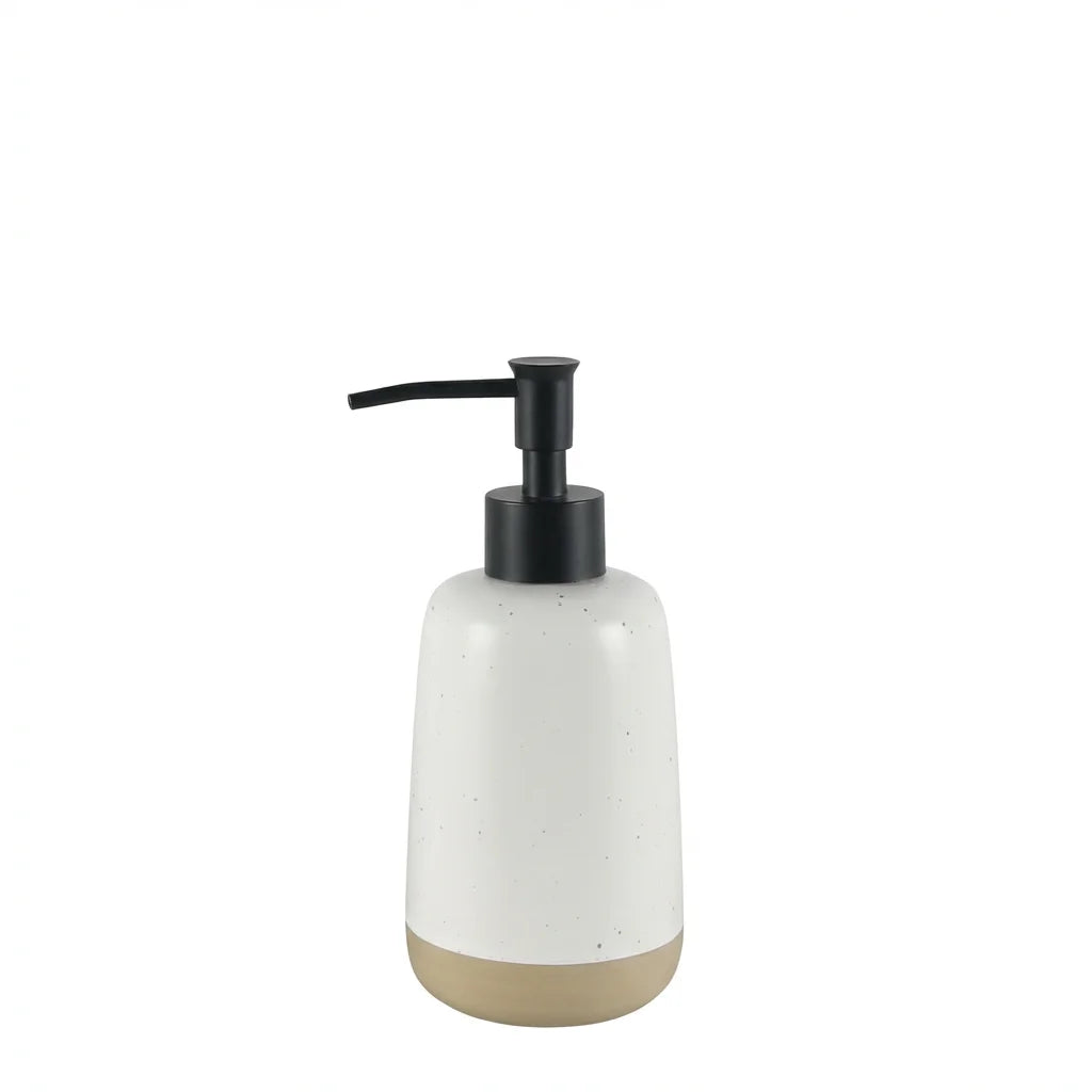 Two-Tone White & Beige Ceramic Bathroom Bundle — 4-Piece Set | Ceramic-25-0644