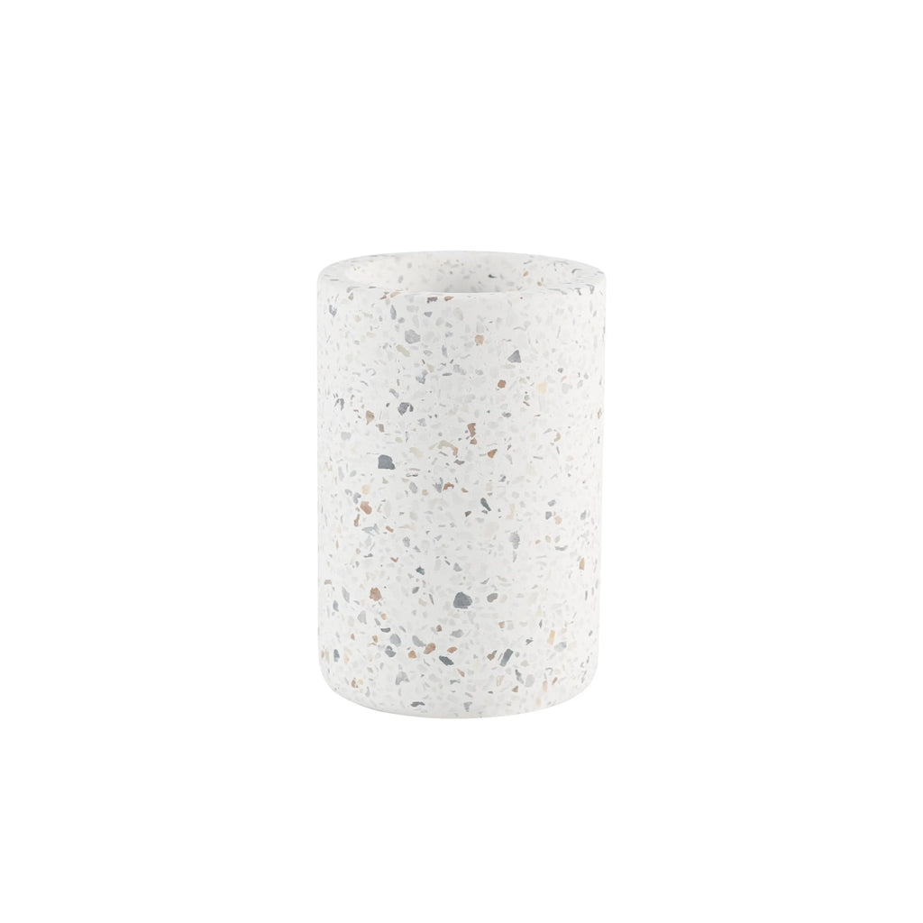 Nordic Terrazzo Cement Bathroom Bundle — 6-Piece Set with Mirror | Cement-25-06102