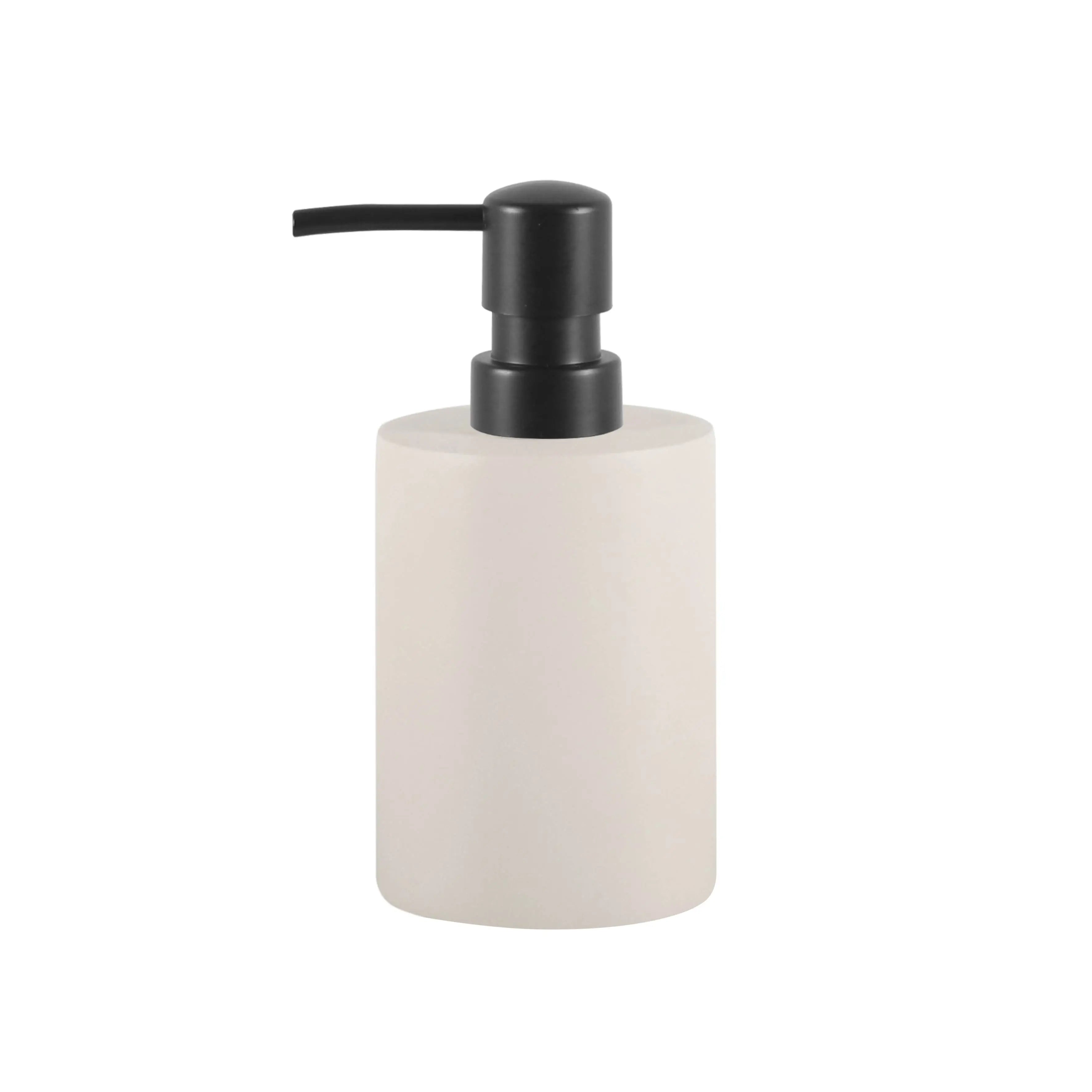 Cream Resin Lotion Dispenser with Black Pump | Resin-25-0696-LP
