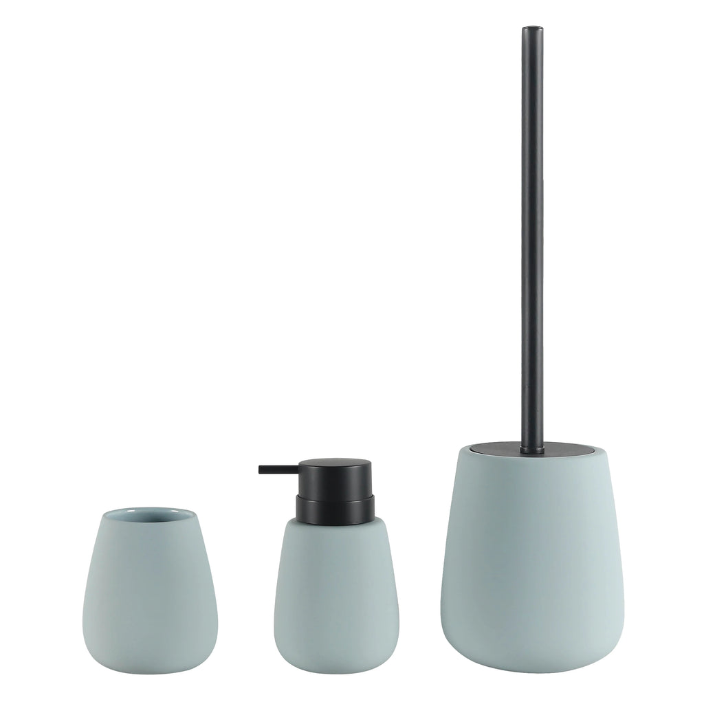 Sage Blue Matte Tapered Ceramic Bathroom Bundle — 3-Piece Set | Ceramic-25-0629