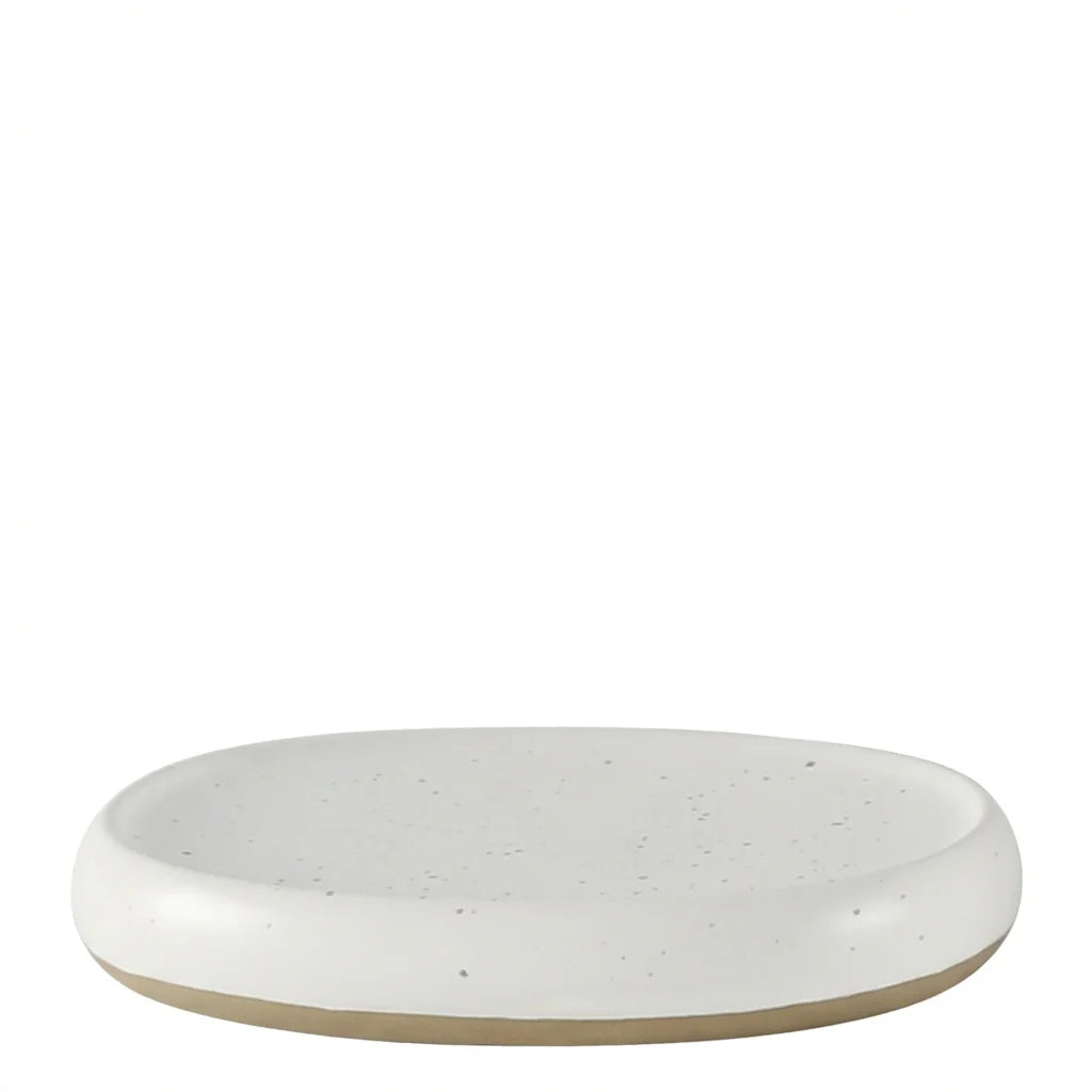Two-Tone White & Beige Ceramic Bathroom Bundle — 4-Piece Set | Ceramic-25-0644