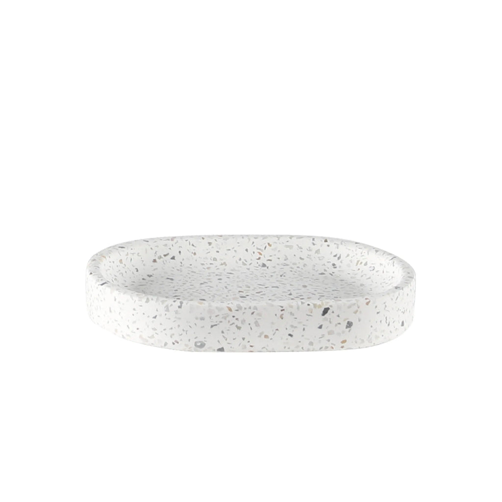 Nordic Terrazzo Cement Bathroom Bundle — 6-Piece Set with Mirror | Cement-25-06102