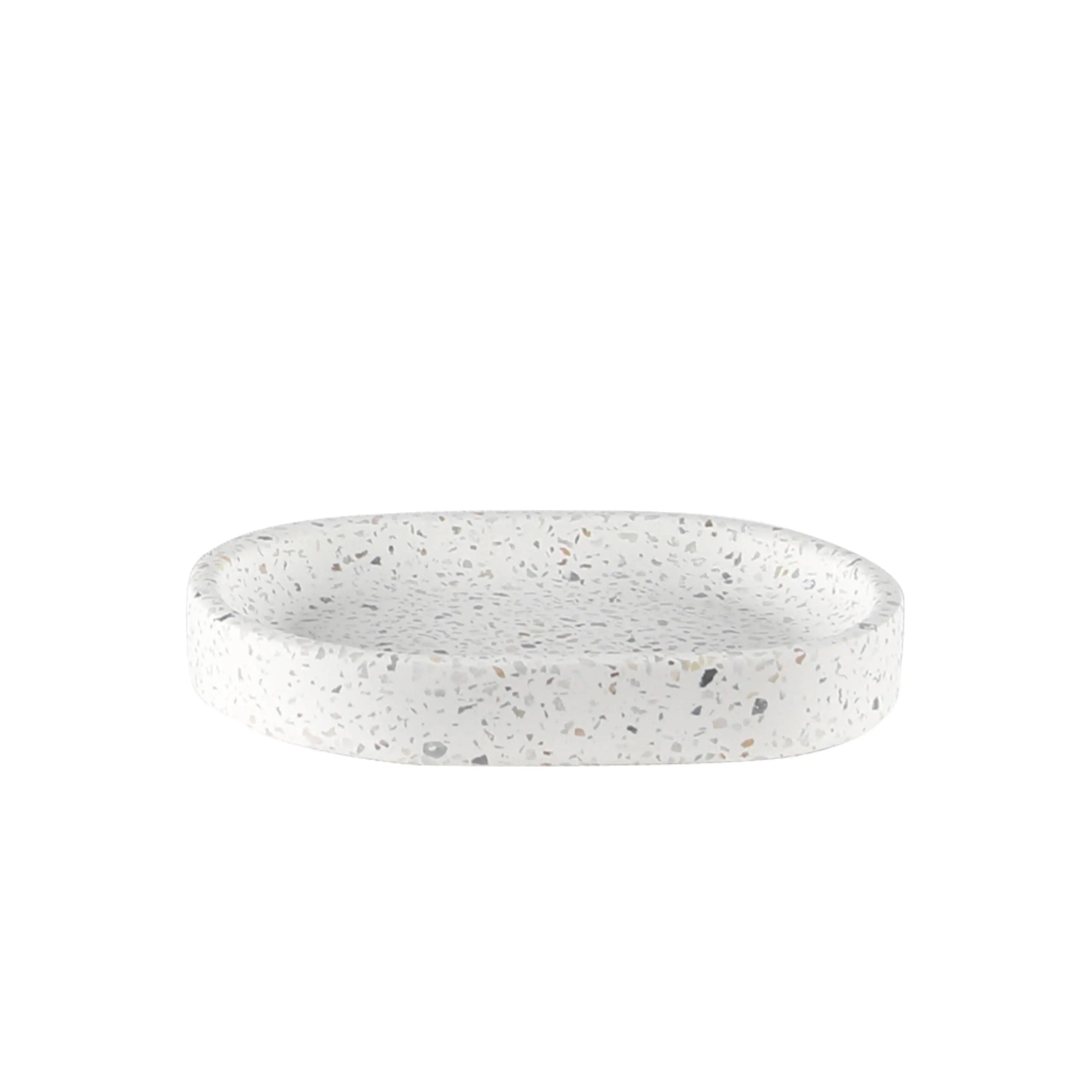 Nordic Terrazzo Cement Bathroom Bundle — 6-Piece Set with Mirror | Cement-25-06102