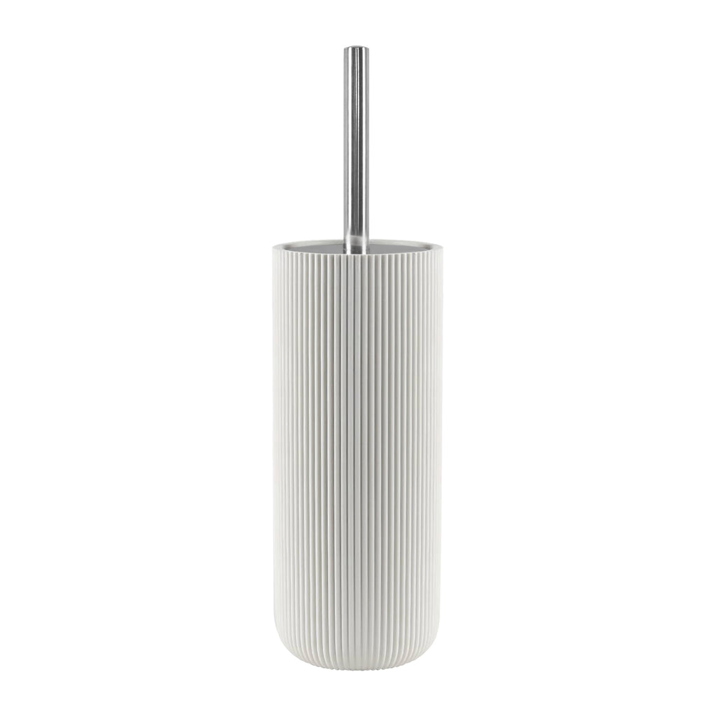Modern Ribbed Ceramic Toilet Brush Holder | Minimalist Fluted Design
