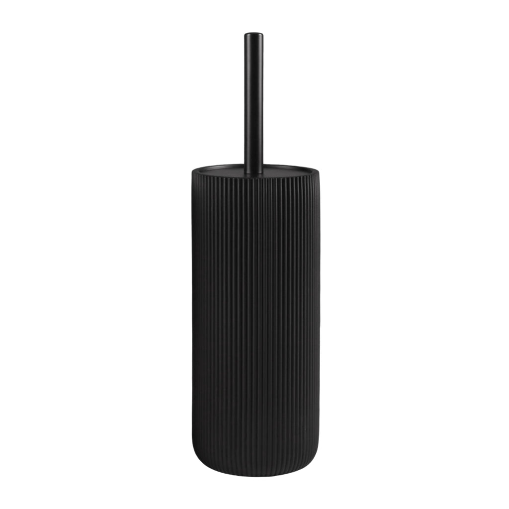 Modern Ribbed Ceramic Toilet Brush Holder | Minimalist Fluted Design